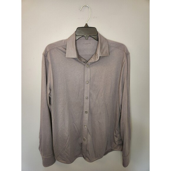 UNTUCKit Shirt Men's M Gray Long Sleeve Button Up Slim Fit Stretch Huber - Picture 2 of 6